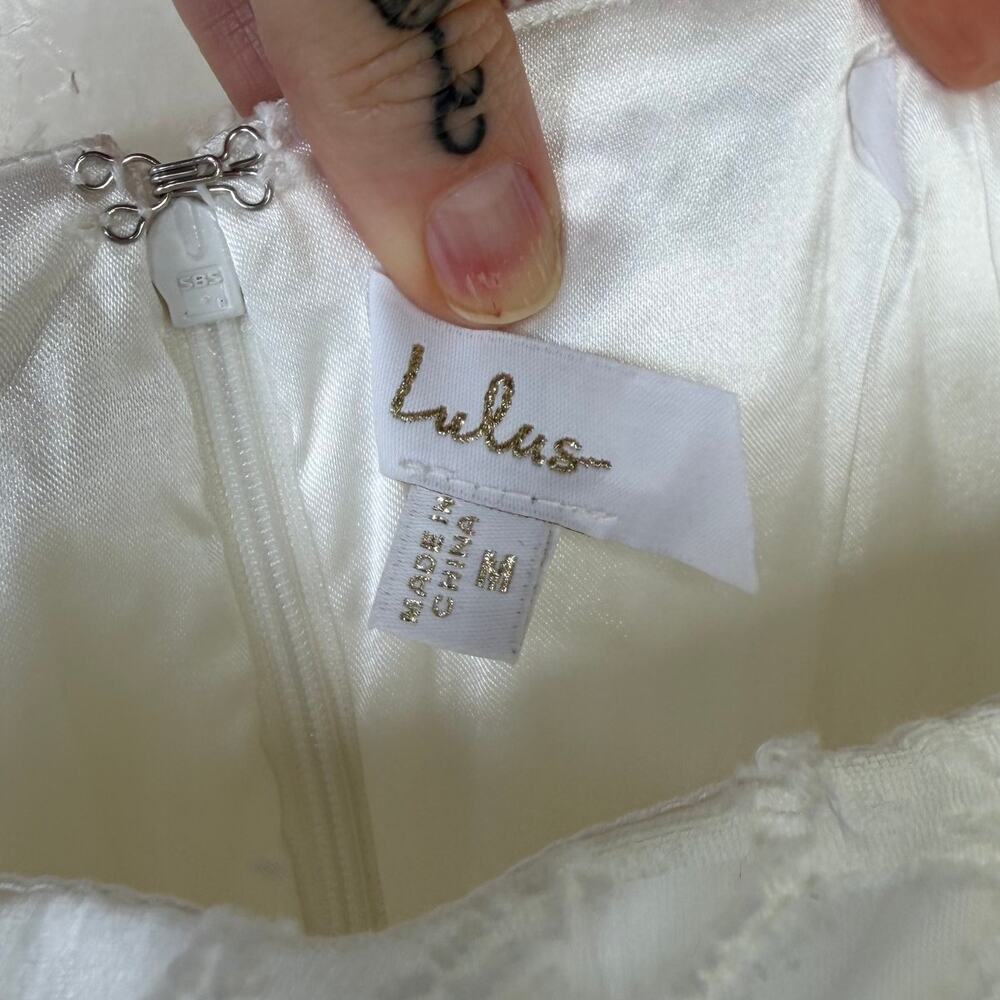 Lulus Bridal Corsen Ivory Floral Jacquard Corset A-Line Maxi Dress Wedding Gown - Picture 11 of 12